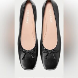 Cole Haan Black Leather Bow Ballet Flats Size 10